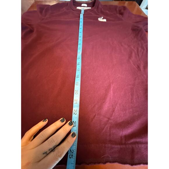 Abercrombie Mens Muscle Fit LS Tee XL Burgundy Y2K A&F Logo Shirt - Picture 8 of 9